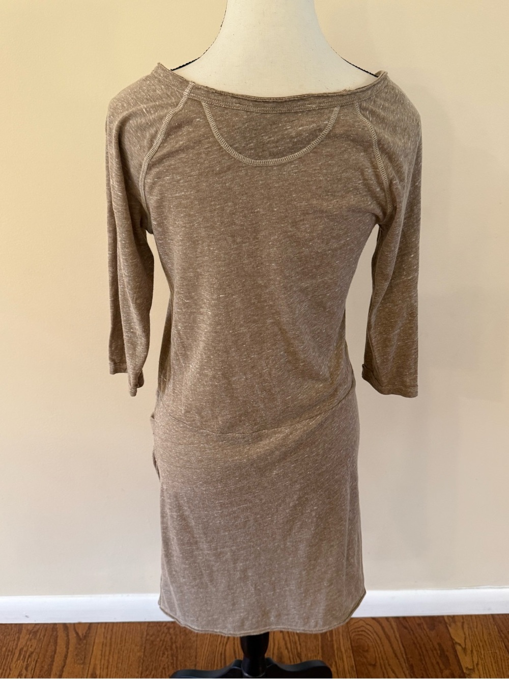 FP Beach - Casual Heathered Taupe 3/4 Sleeve Scoop Neck Tunic size small - Picture 3 of 5